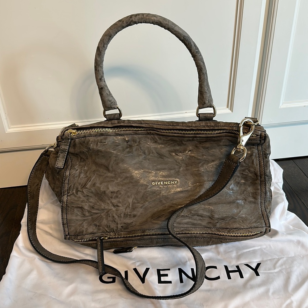 Givenchy Large Pandora Sheepskin Bag- Taupe/Grey